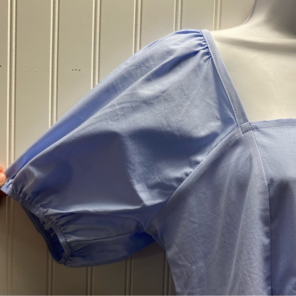 Draper James Womens Size M Puff Sleeve Chambray Summer Dress - Picture 5 of 6